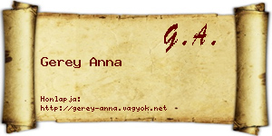 Gerey Anna névjegykártya